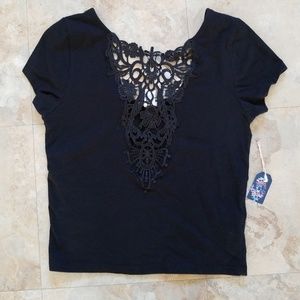 Forever 21 black Lace cut out crop top